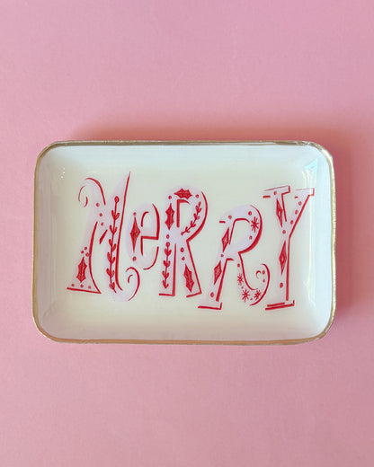 Enameled Metal Holiday Tray