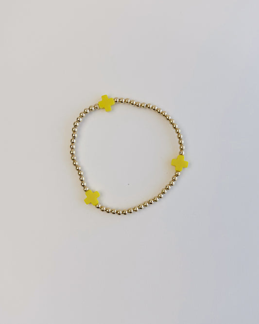 Signature Cross Bracelet - Canary