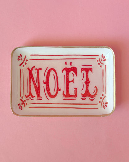 Enameled Metal Holiday Tray