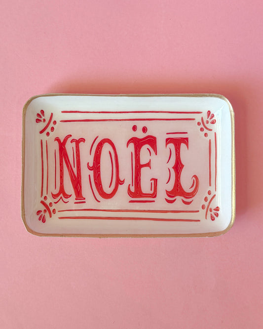 Enameled Metal Holiday Tray
