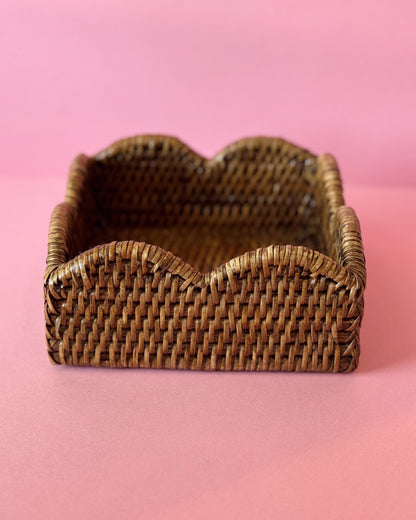 Rattan Scallop Cocktail Napkin Holder