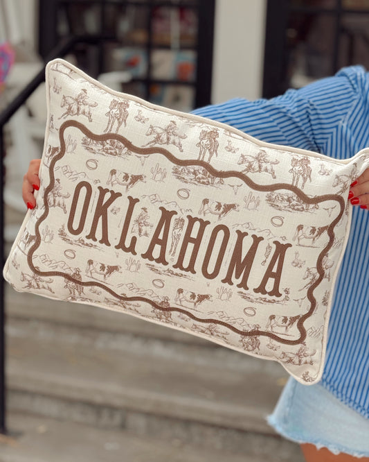 Cowboy Toile OK Pillow