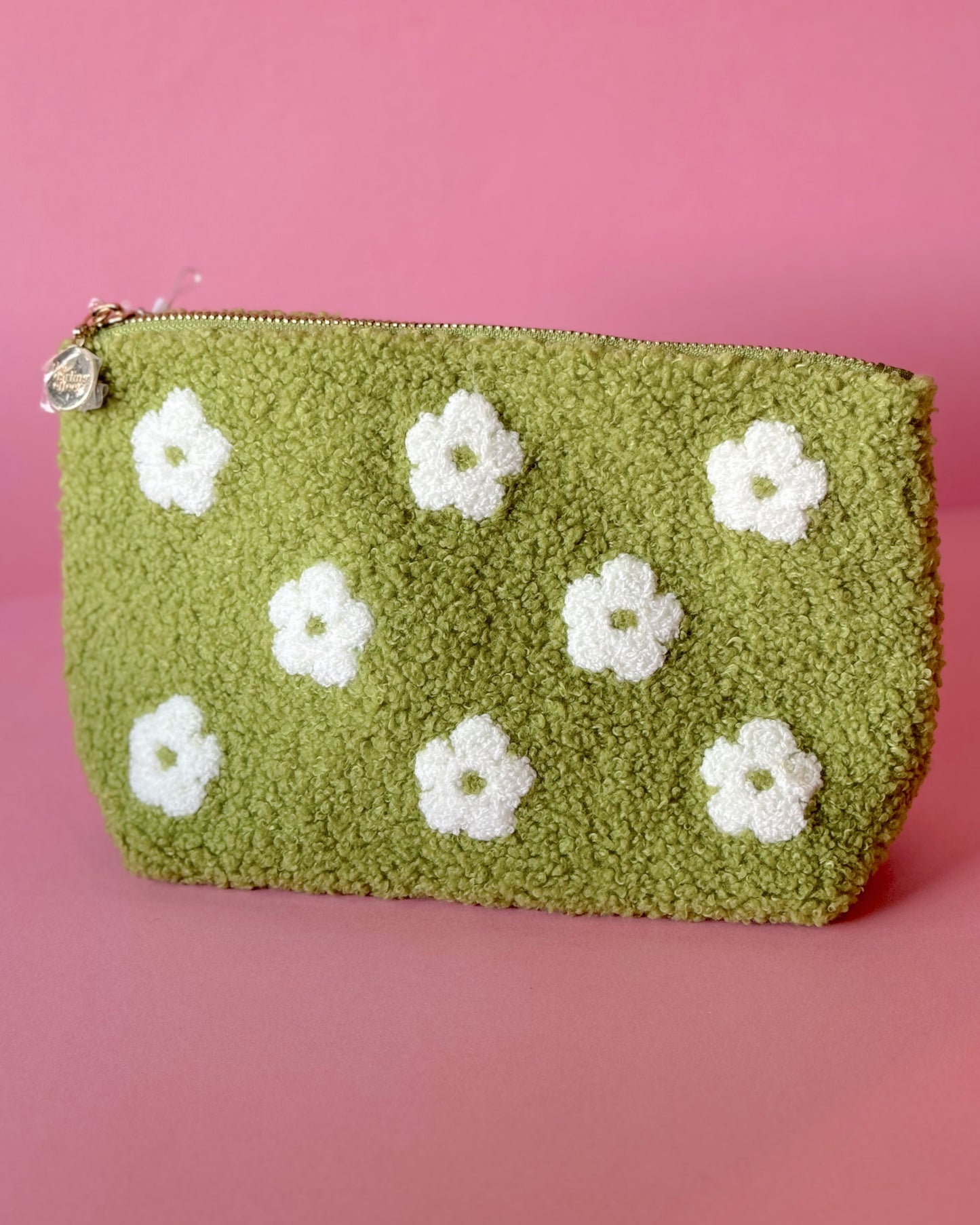 Flower Green Teddy Pouch