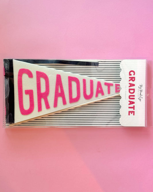 Pink Graduate Felt Pennant Banner