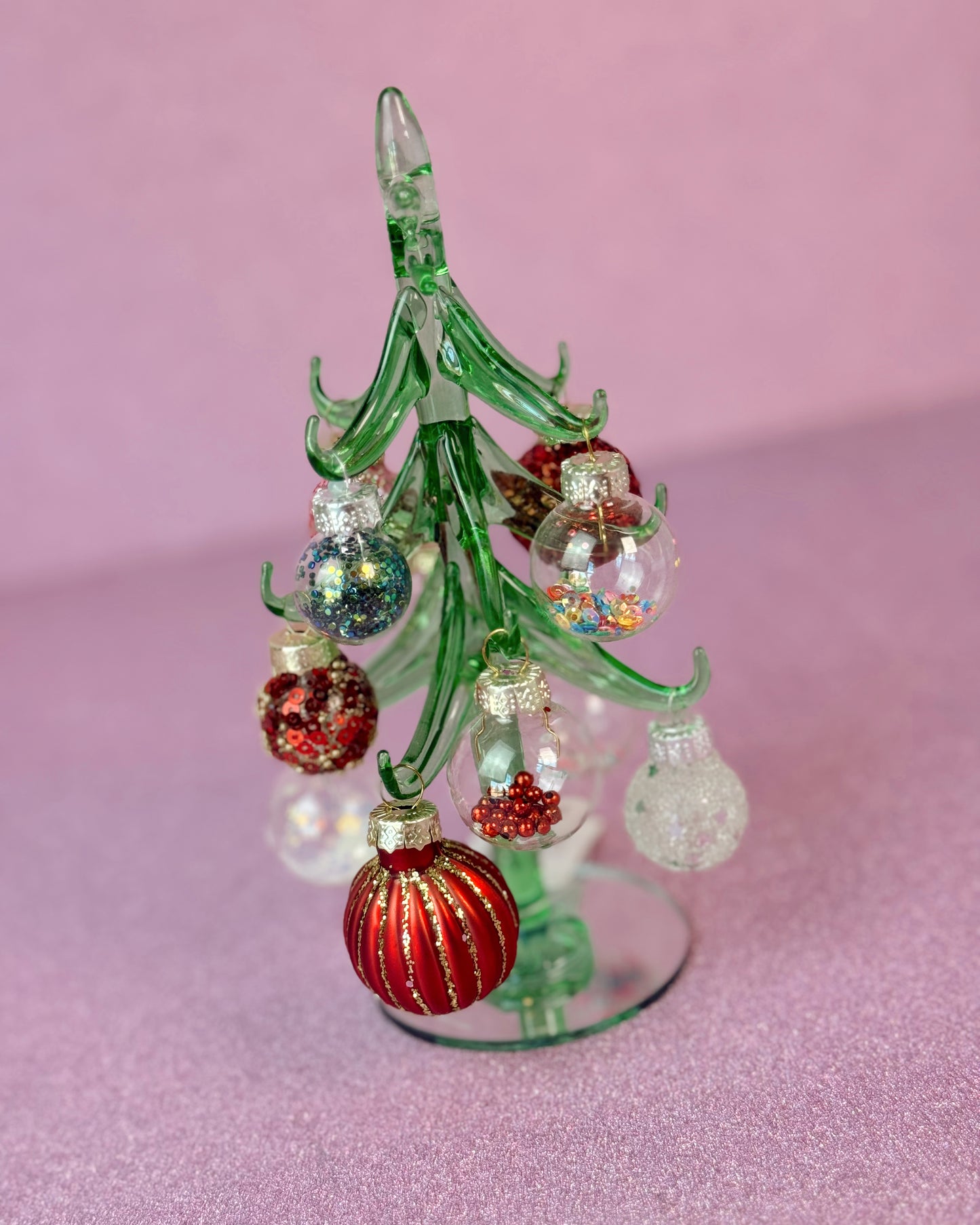 Small Dangle Ball Tree 6" Glass