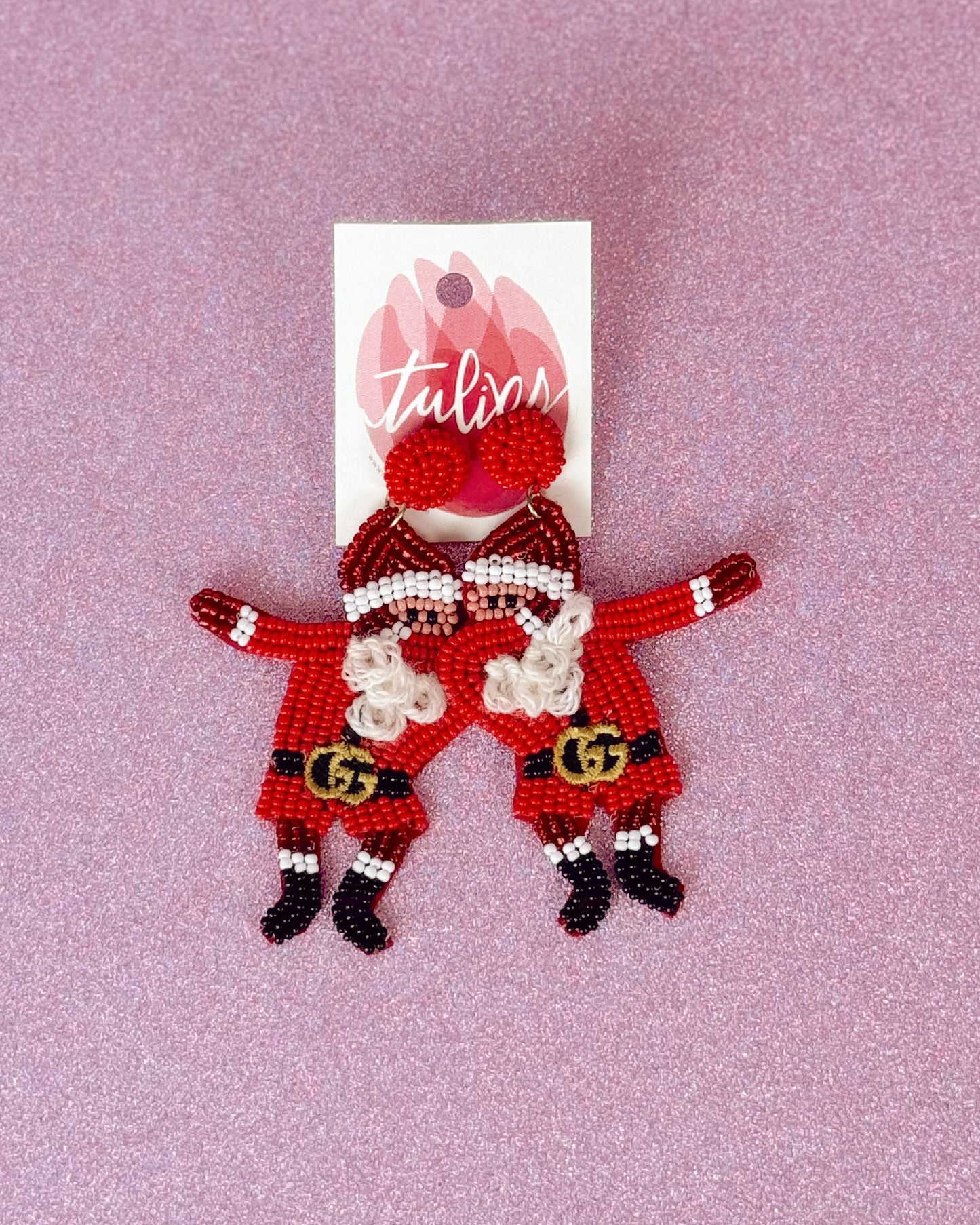 Santa Beaded Earrings