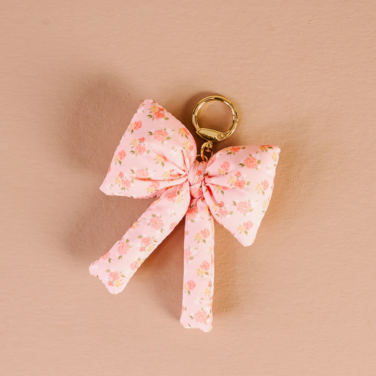 Peachy Petals Puffy Bow Bag Charm