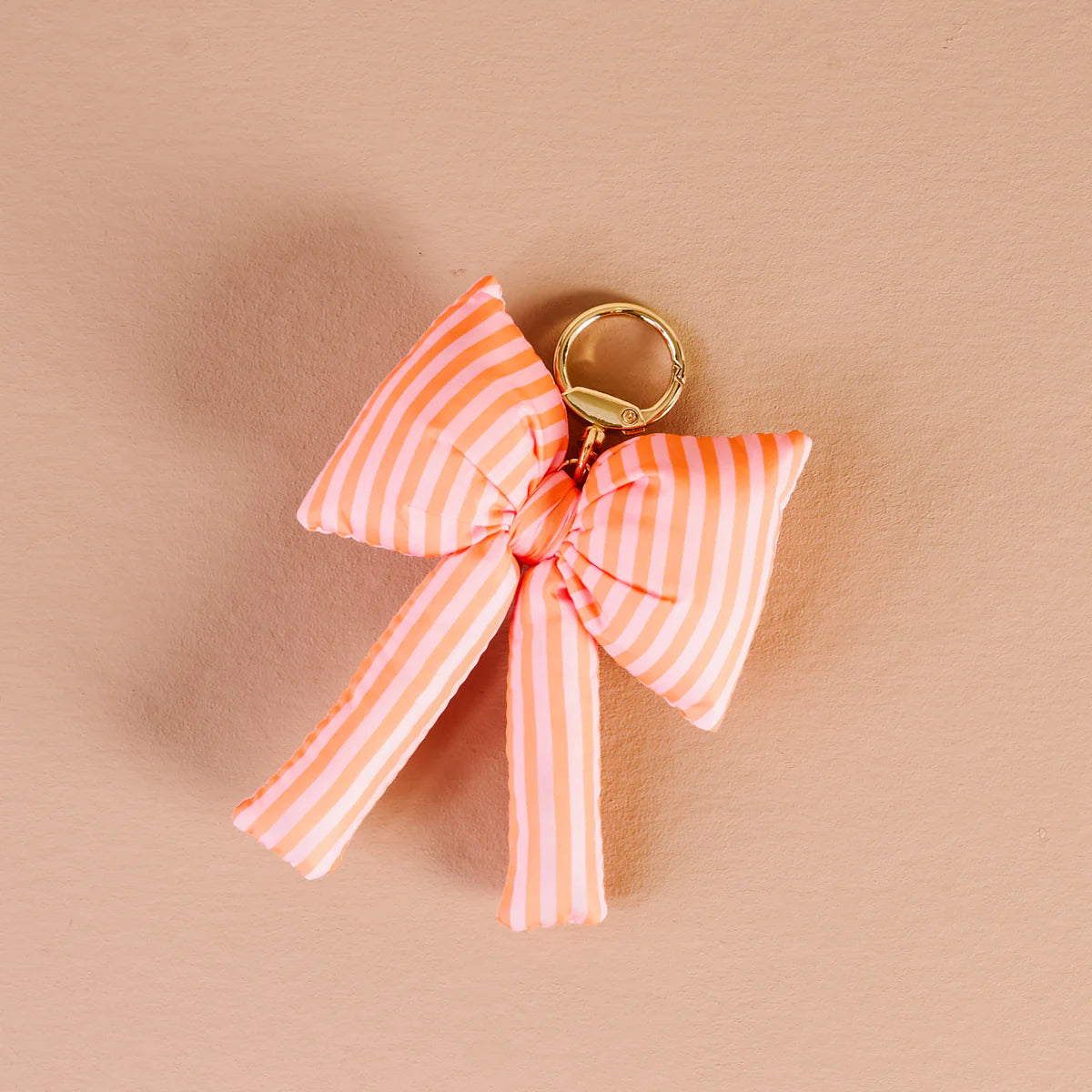 Sherbet Stripes Puff Bow Bag Charm