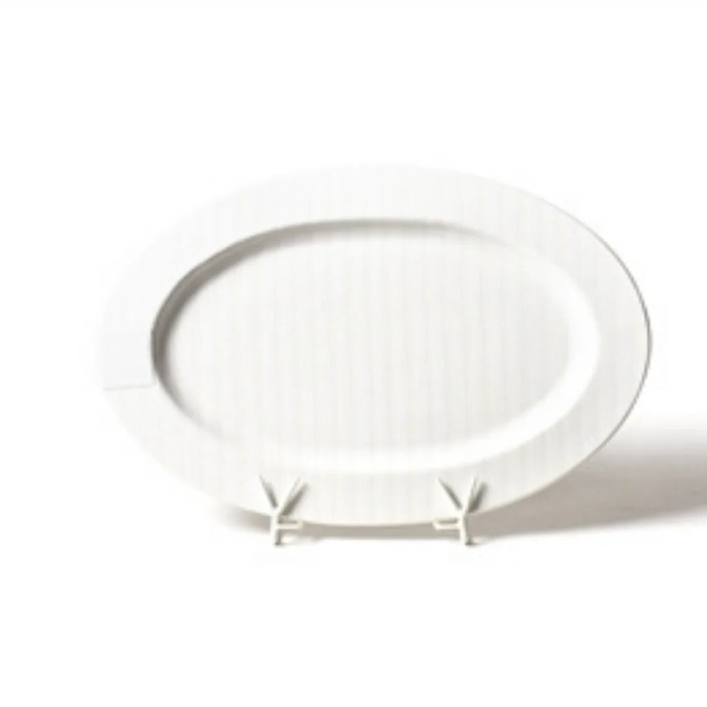 White Stripe Big Oval Platter