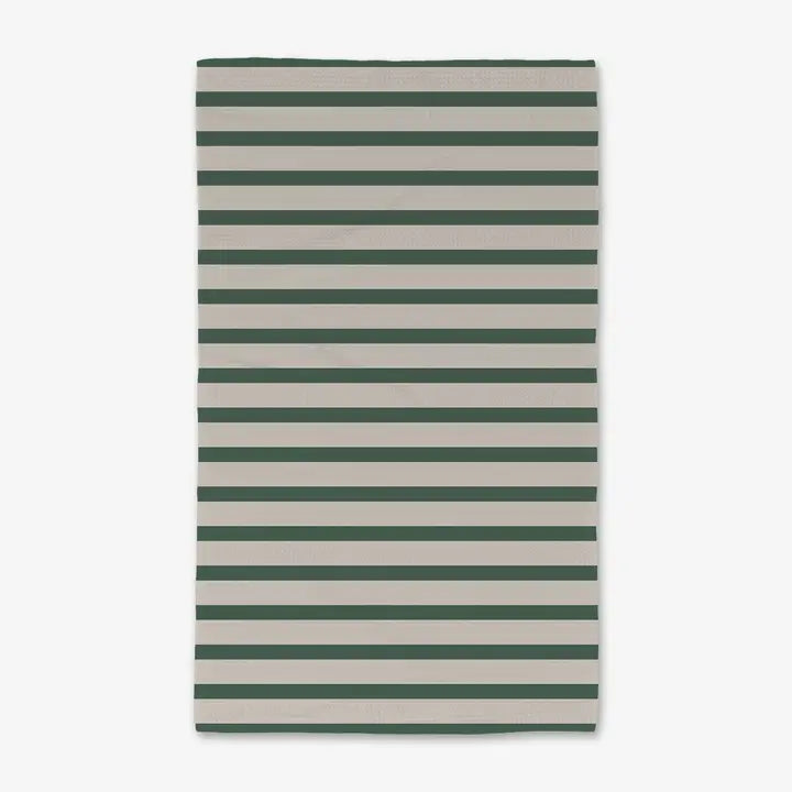 Deep Green Stripes Luxe Towel
