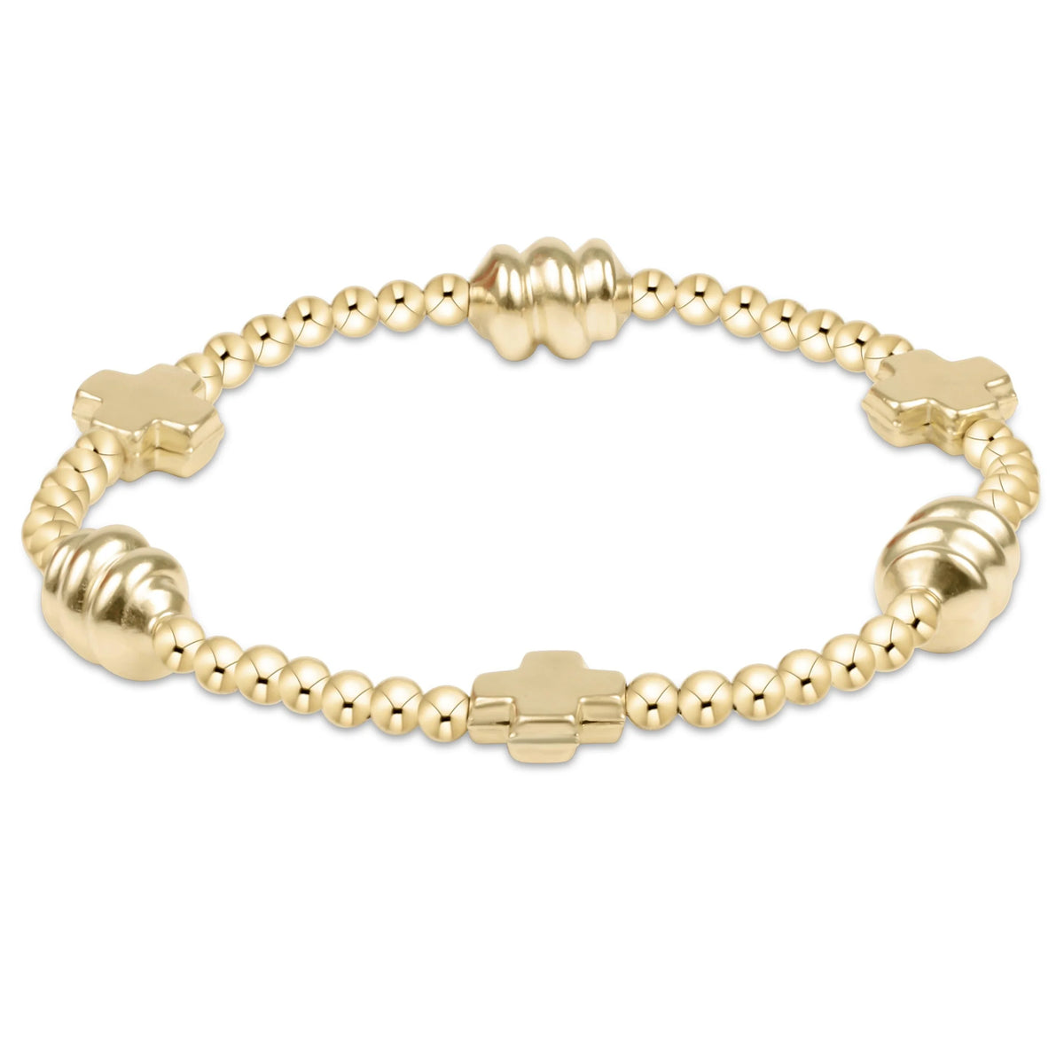 Signature Gold Cross & Admire Gold 3mm Bracelet