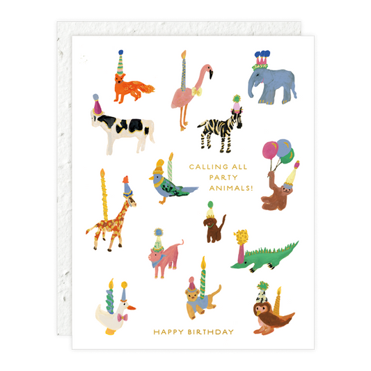 Animal Party Birthday Card