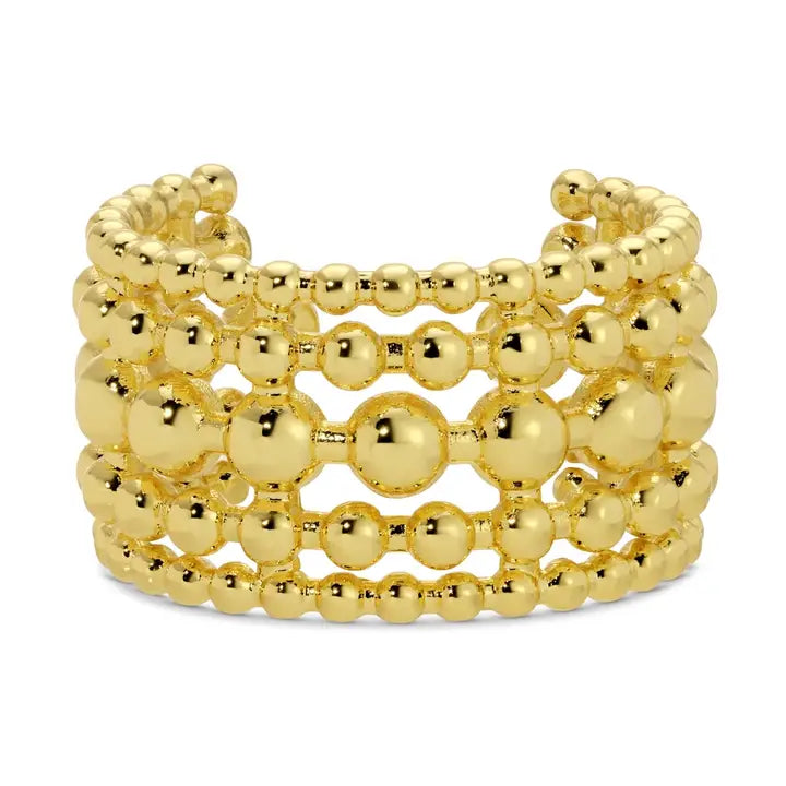 Wide Beaded Statement Ring