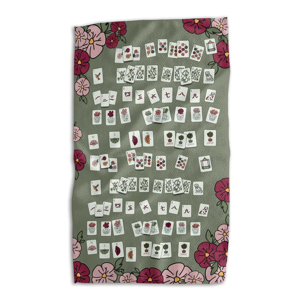 Mahjong Dog Tea Towel