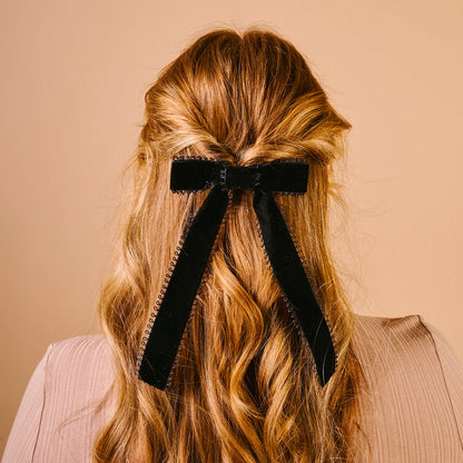 Black Vintage Velvet Bow