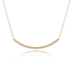16" Smooth Gold Bliss Bar Necklace