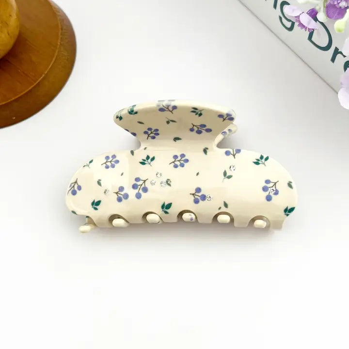 Elegant Dainty Floral & Fruit-Inspired Hair Claw Clip