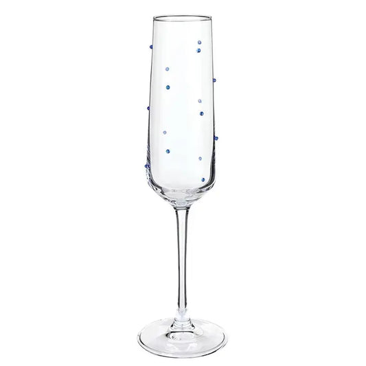 Blue Bead Champagne Glass