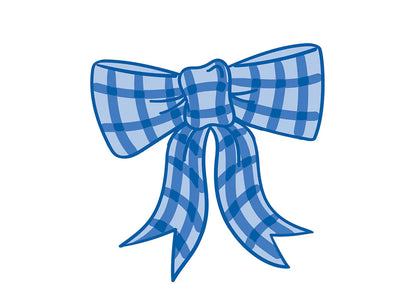 Blue Gingham Bow Attachment