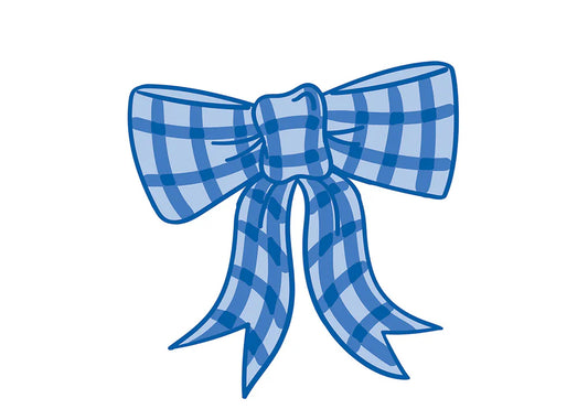 Blue Gingham Bow Attachment