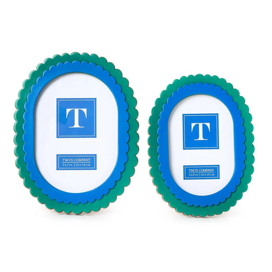 Blue/Green Scalloped Frame