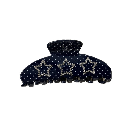 Blue Dot Star Rhinestone Claw Clip