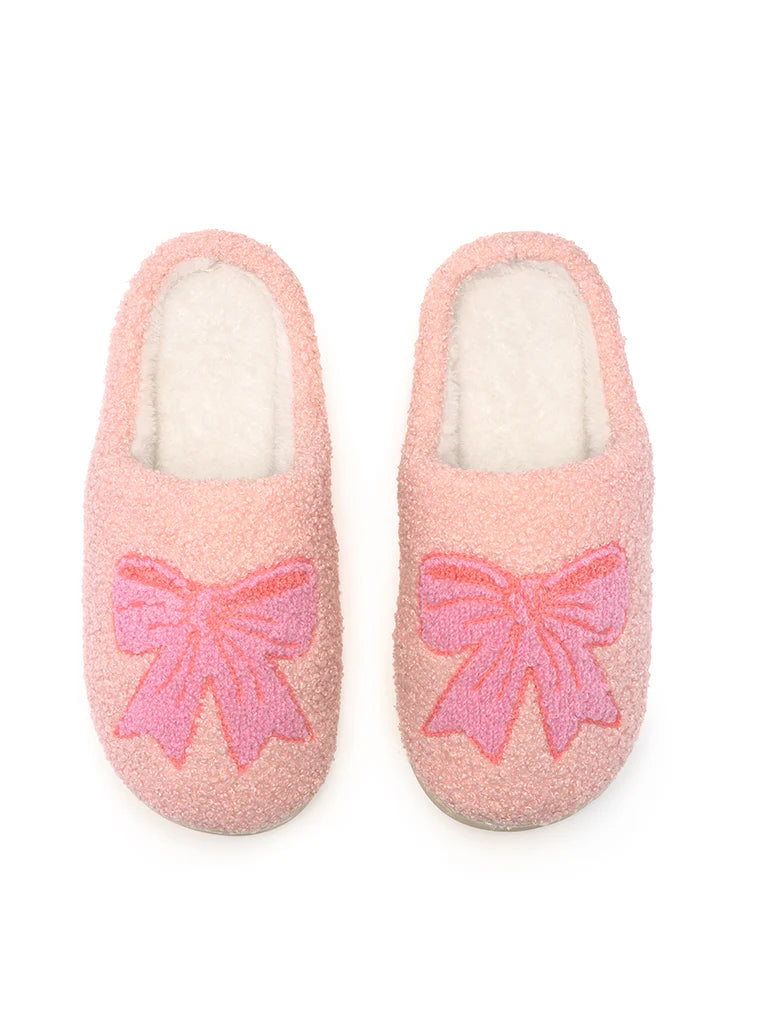 Pink Bow Slippers