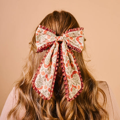 Everbloom Rose Fancy Frills Bow
