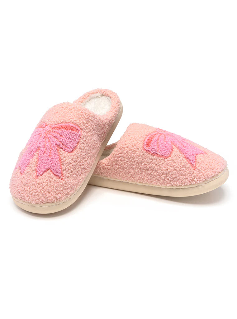 Pink Bow Slippers