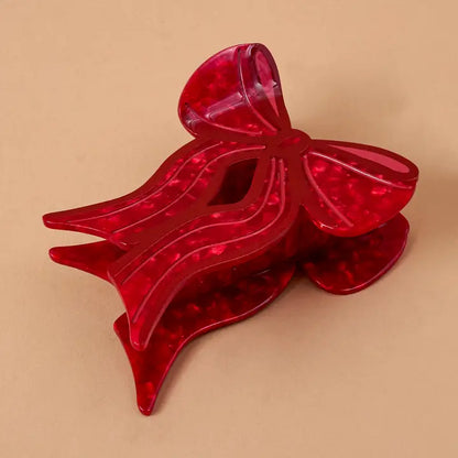Red Bow Shape Up Claw Clip