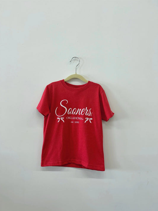 Red OU Sooners Est. Bow Tee