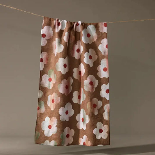 Brushed Bouquet Brown Tea Towel