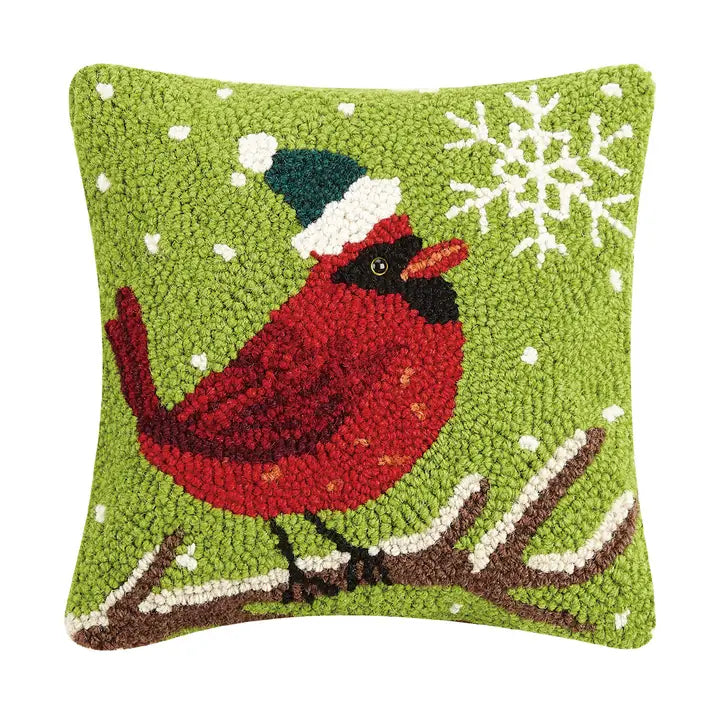 Cardinal w/ Snowflake Hook Pillow