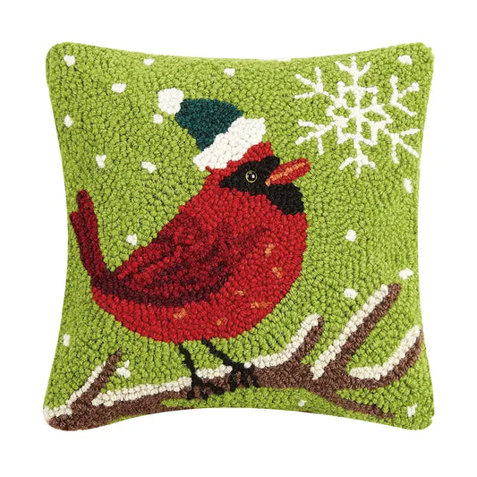 Cardinal w/ Snowflake Hook Pillow