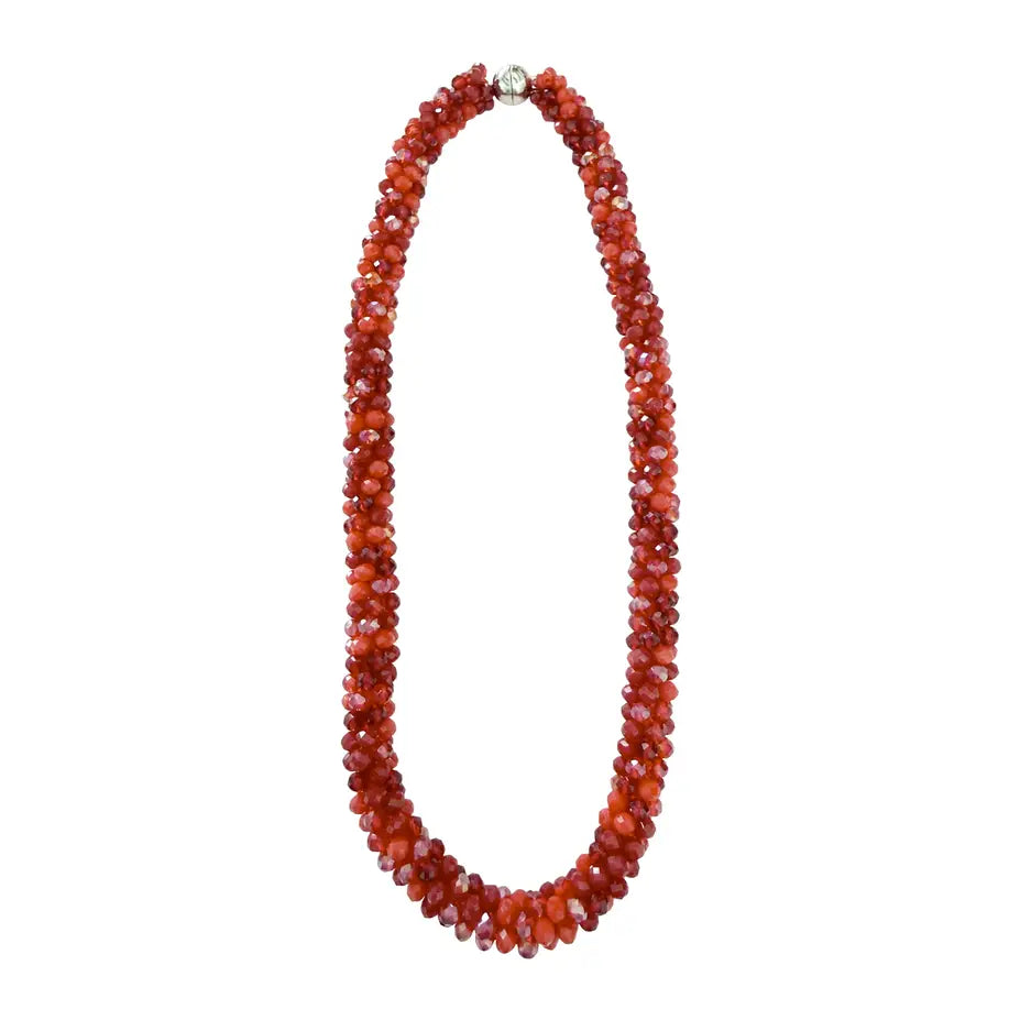 Reba Red Multi Beaded Necklace