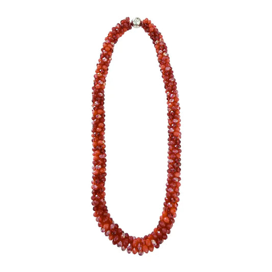 Reba Red Multi Beaded Necklace