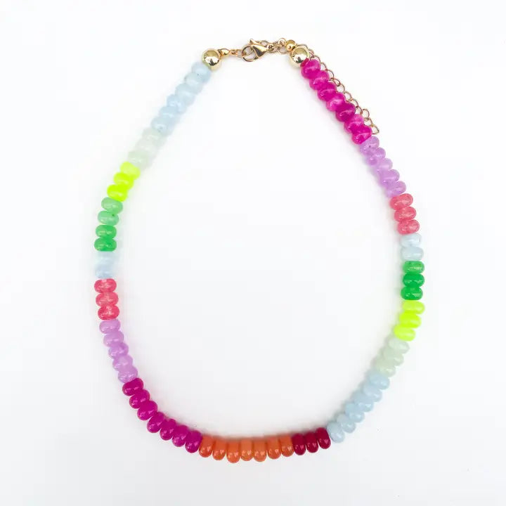 Sorbet Glow Rainbow Beaded Necklace