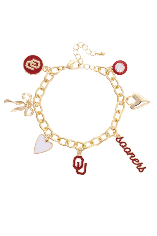Oklahoma Sooners Charm Bracelet
