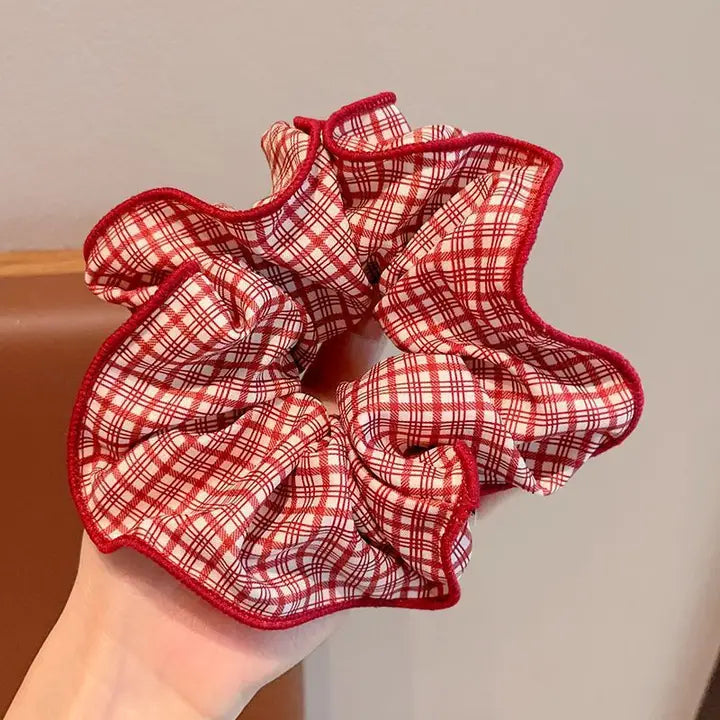 Checkered Hair Scrunchie