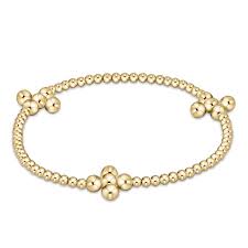 Classic Gold 2.5 mm Bracelet w/4mm Cross
