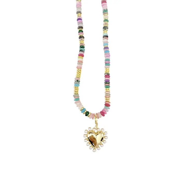 Cleo Beaded Heart Necklace