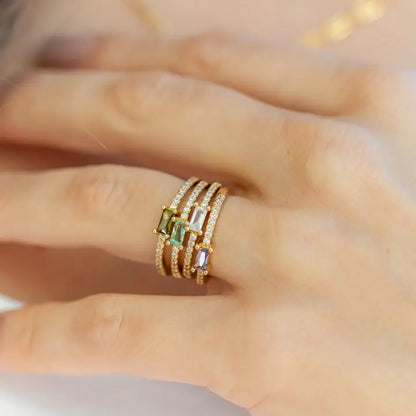 Just A Touch of Color Pavé Adjustable Ring