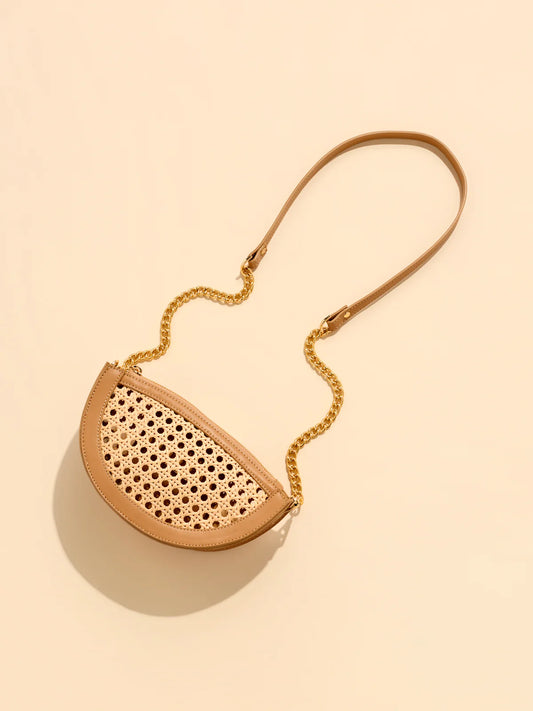 Lyra Crescent Crossbody Tan
