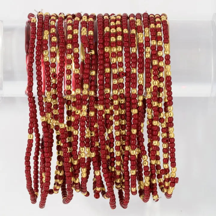 Red Seed Bead Bracelet