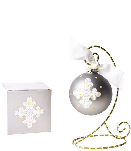 Neutral Cross Glass Ornament