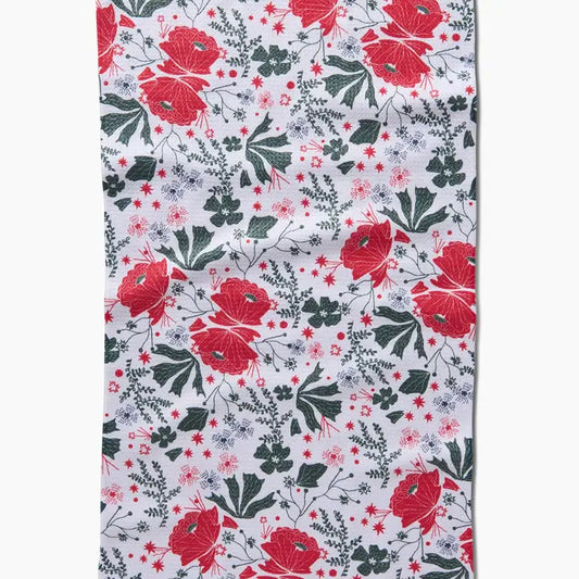 Poinsettia Bramble Tea Towel