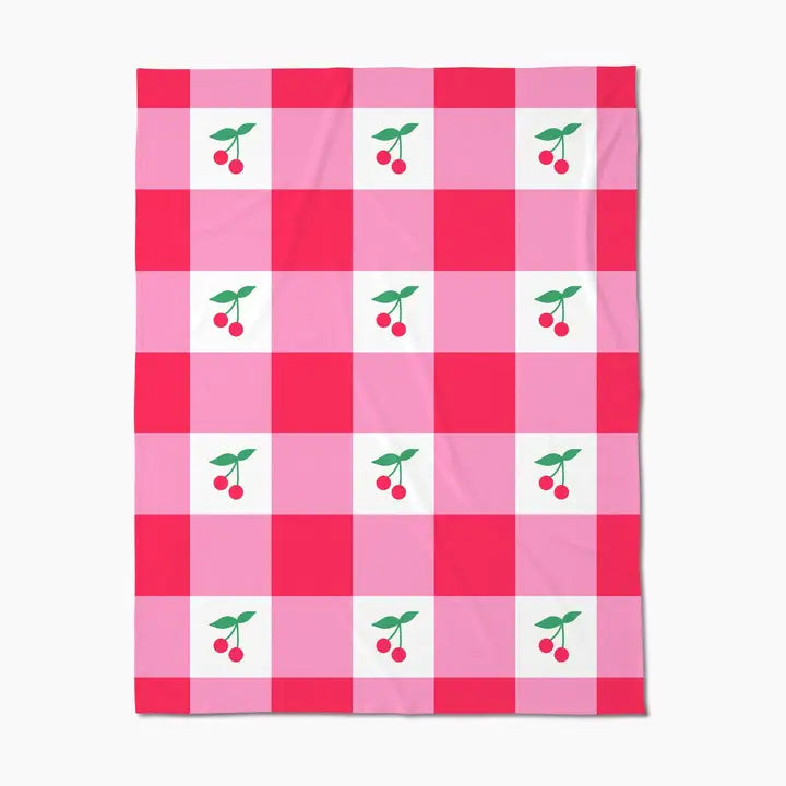 Sweet Cherry Gingham Butter Blanket