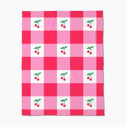 Sweet Cherry Gingham Butter Blanket
