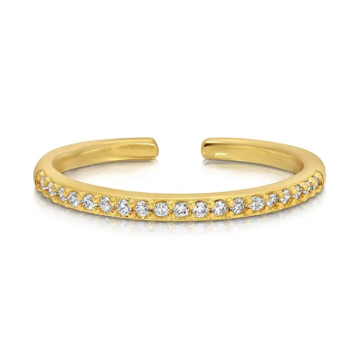 Ultra Delicate Adjustable Pavé Ring