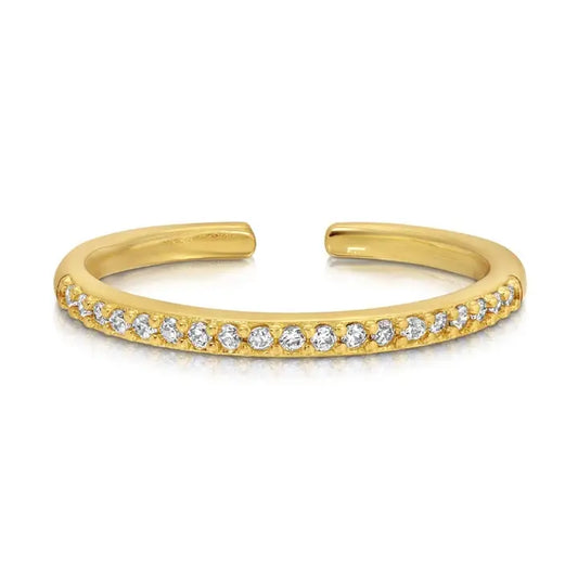 Ultra Delicate Adjustable Pavé Ring